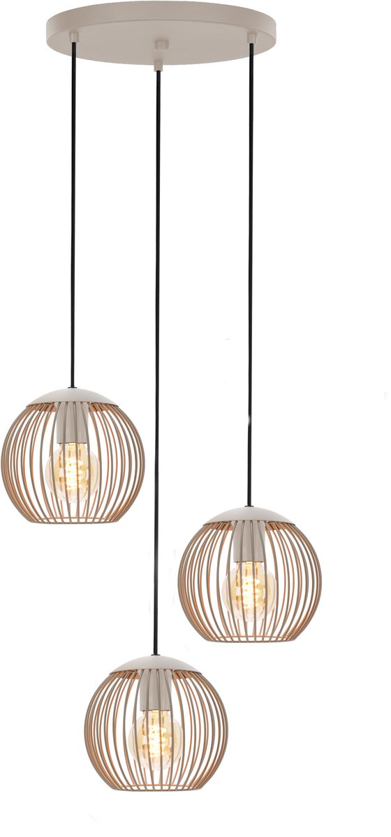 Lampada a sospensione Eglo Lindero - E27 - ø 46,5 cm - color sabbia beige