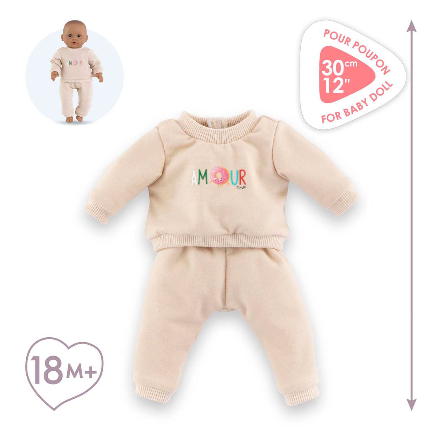 COROLLE BEIGE TRACKING SULLE PER BABY POP, 30 cm