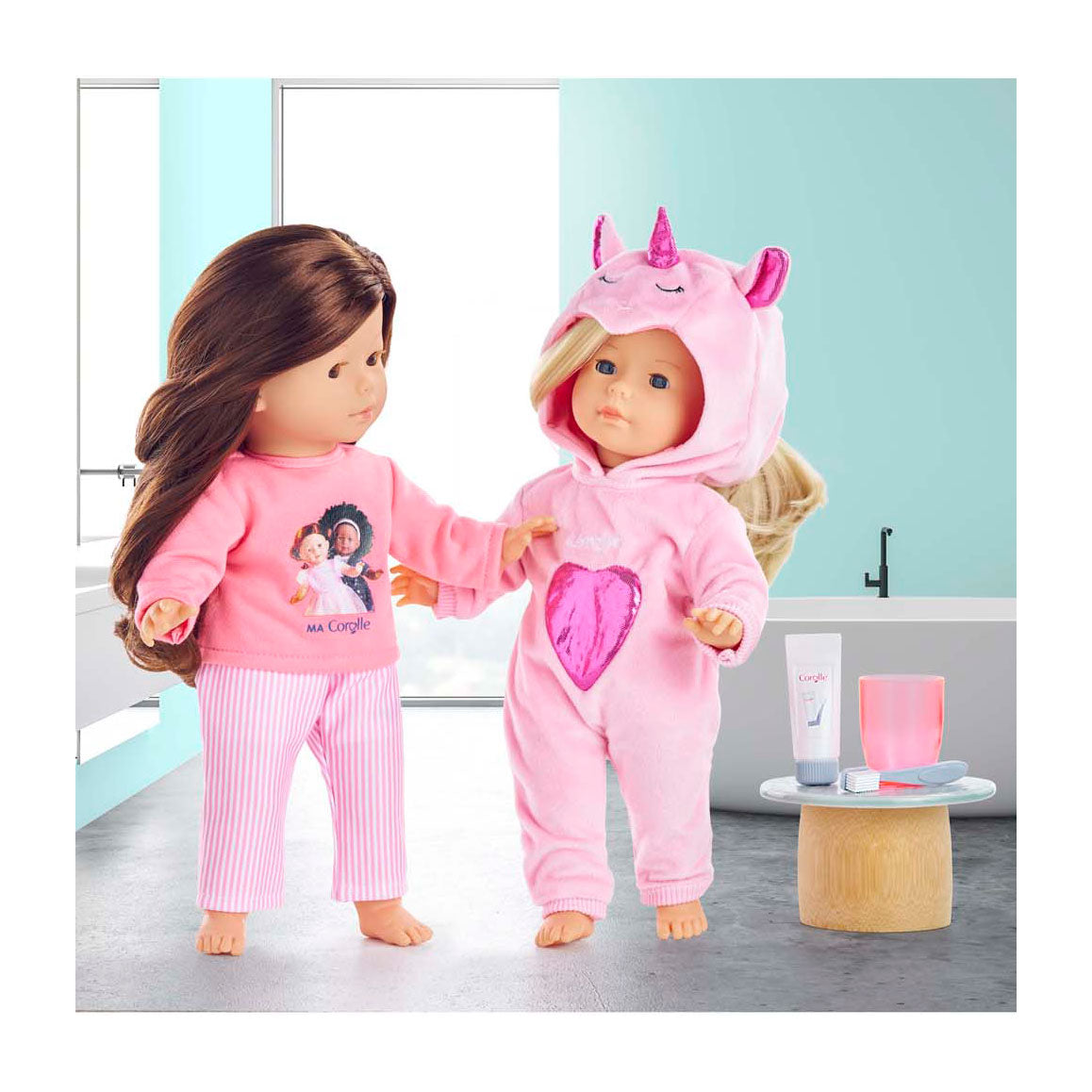 Corolle Pink Unicorn Pajamas para muñecas de 36 cm, 2dlg.