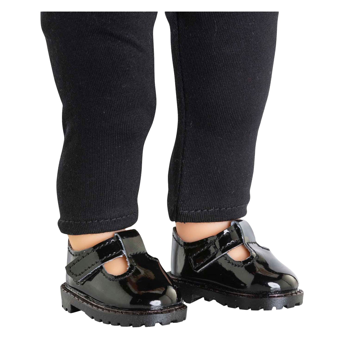 Scarpe per bambini laccate nere corolle per bambole, 36 cm