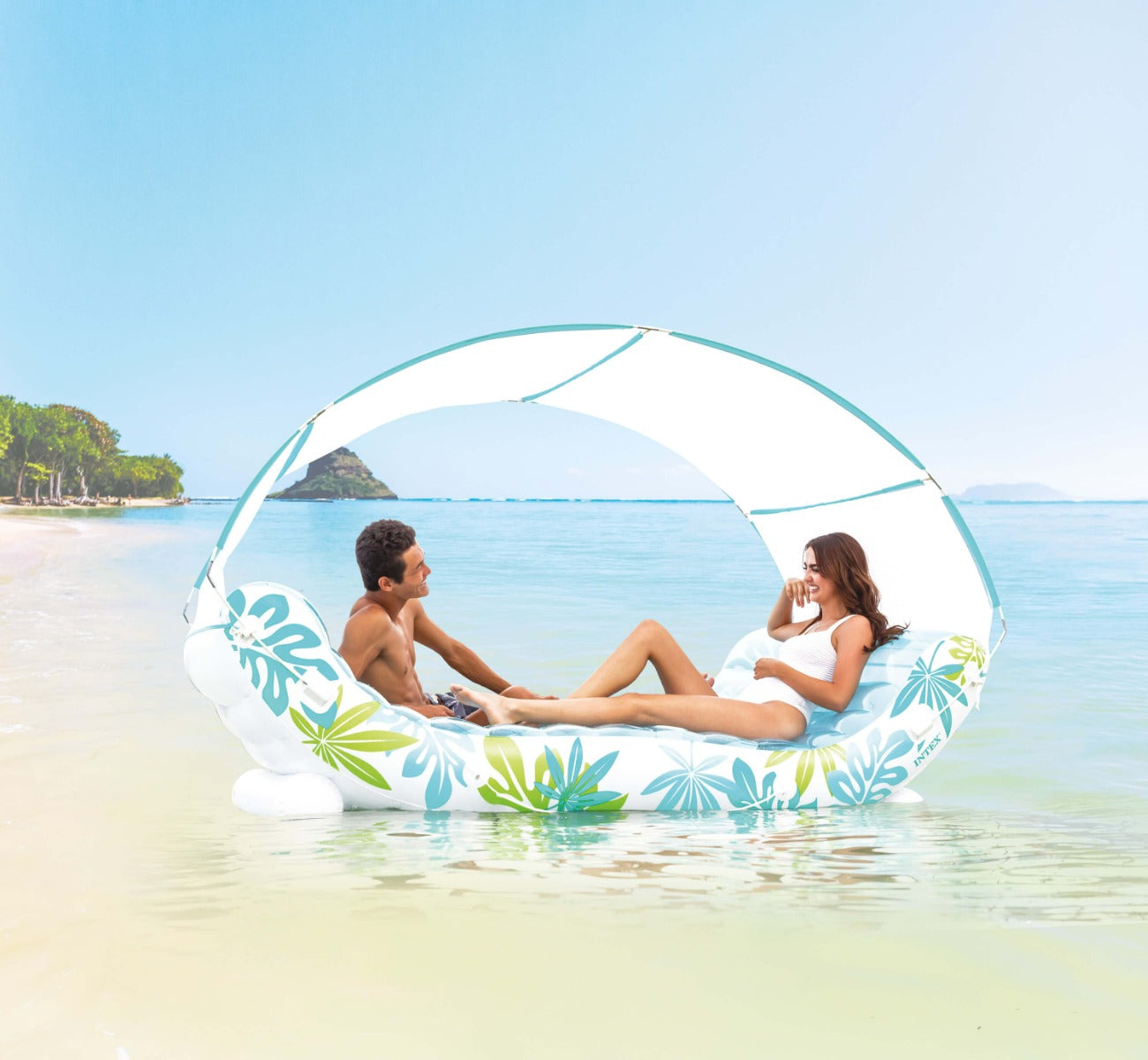 Lounge gonfiabile a baldacchino tropicale intex