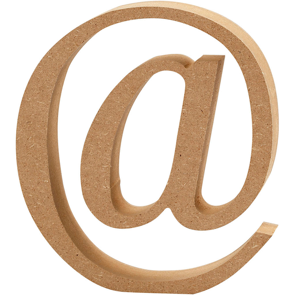 Símbolo de empresa Creativ de MDF, @, h: 13 cm, grosor 2 cm, 1 pieza