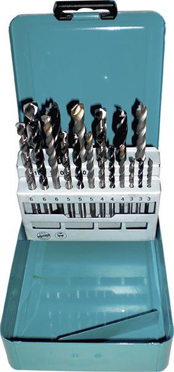 Makita - d-46202 - 18 pezzi - set punte per legno, pietra e metallo - 3 4 5 6 8 10 mm