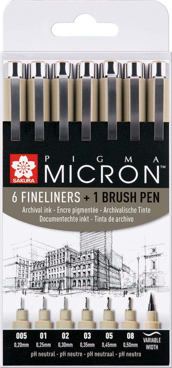 Sakura Pigma Micron Set 6 fineliners e 1 Bumma Bumma