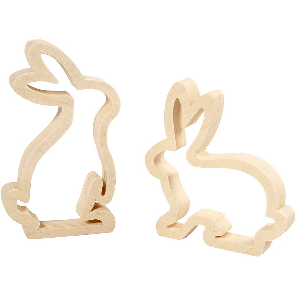 Creativ company coniglietti pasquali, h: 14 cm, p: 2 cm, l: 13 cm, 2 pezzi 1 scatola