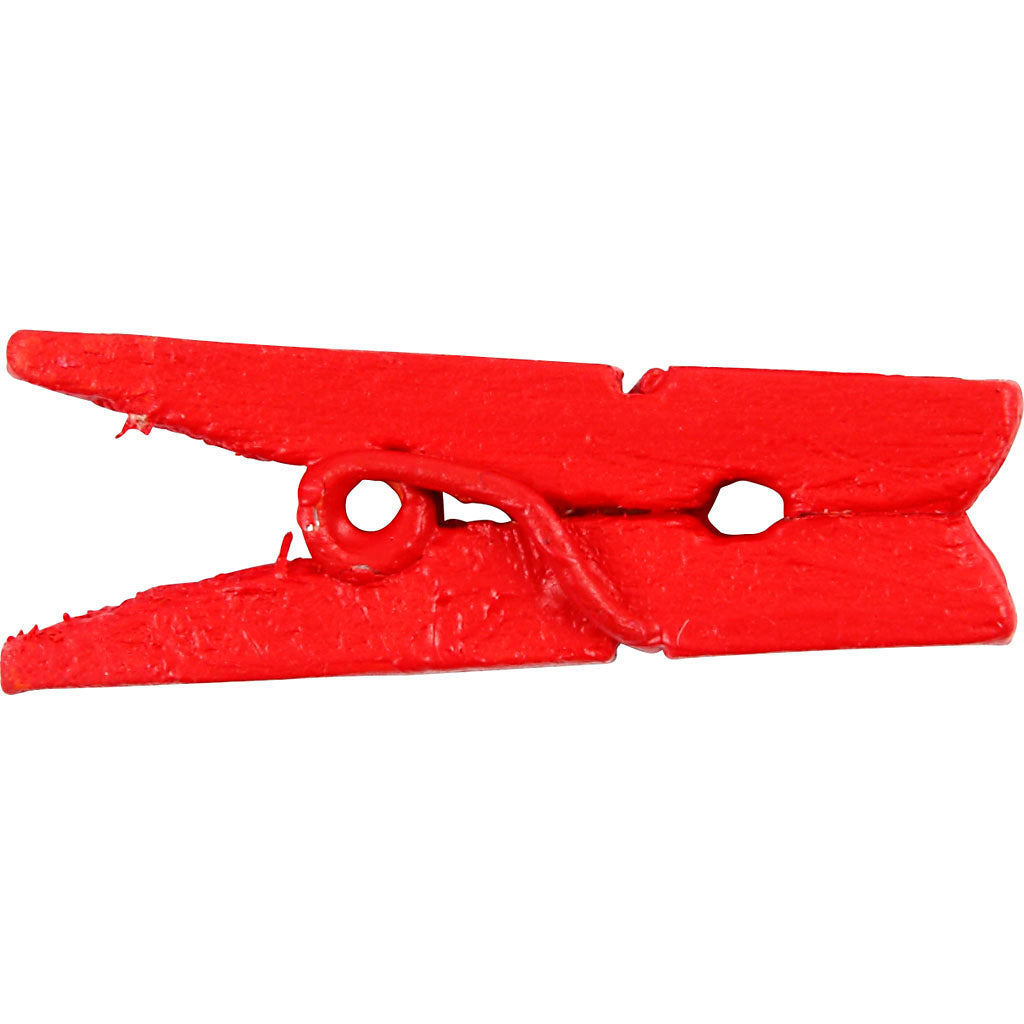 Mini mollette Creativ Company, L: 25 mm, L: 3 mm, rosso, 36 pezzi 1 scatola