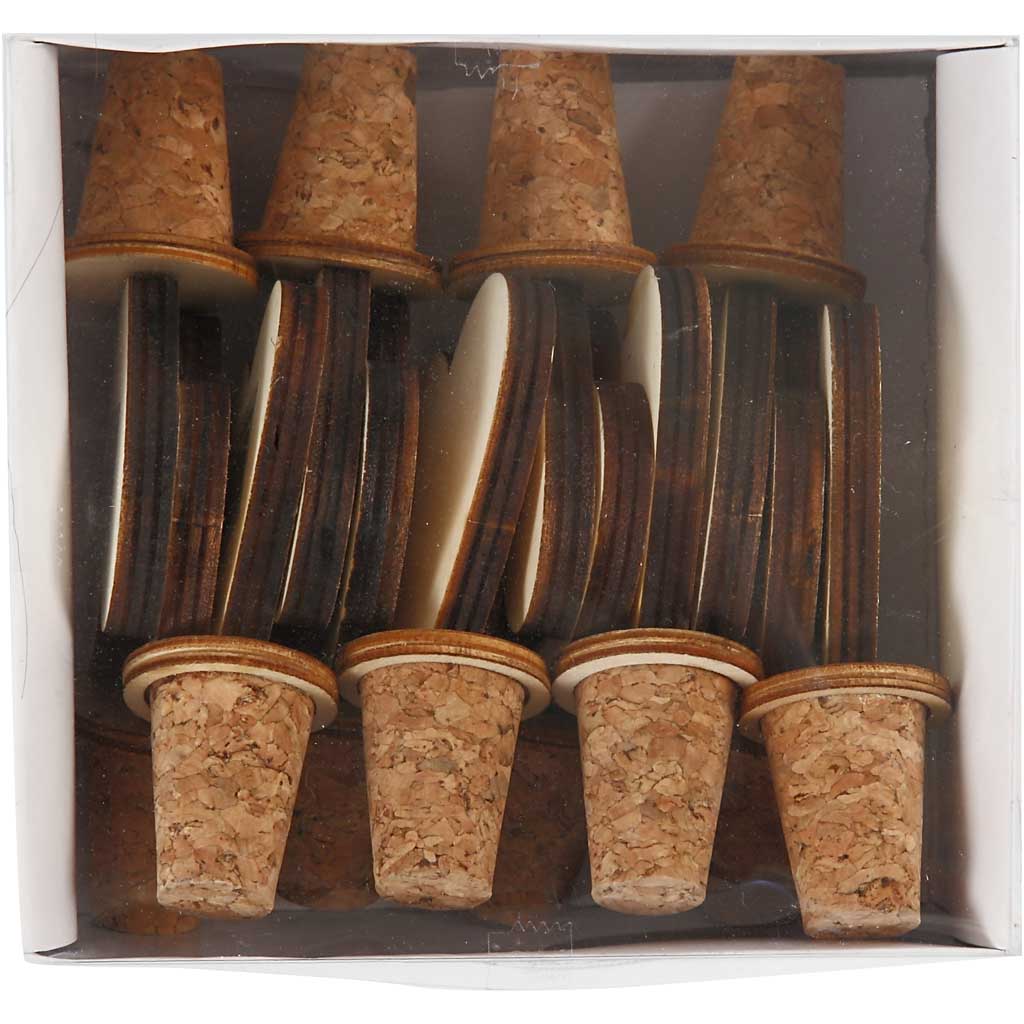Creativ company bottle cork, h: 9 cm, d 15-20 mm, 12 pieces 1 box