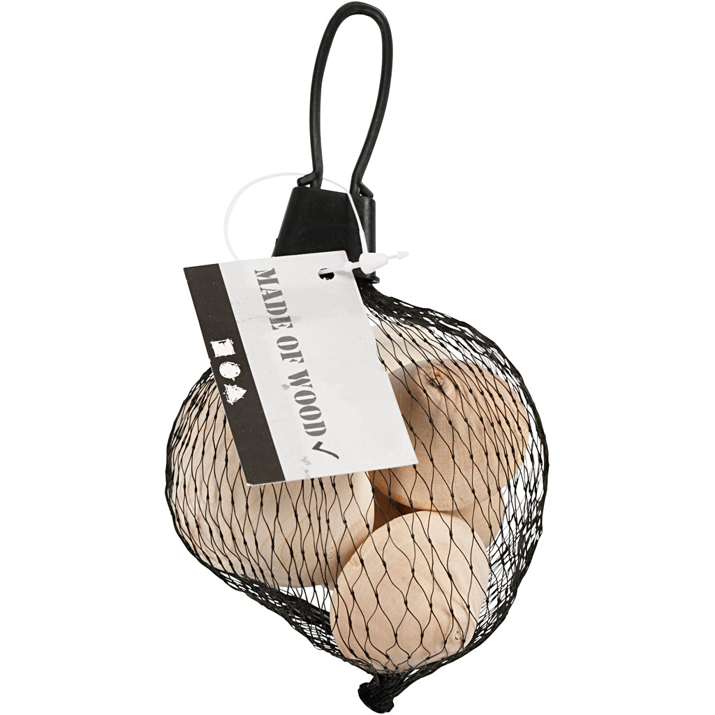 Setas de madera Creativ Company, d 3,3 + 4,5 cm, dimensiones 4,5 + 6,5 cm, 3 piezas 1 caja
