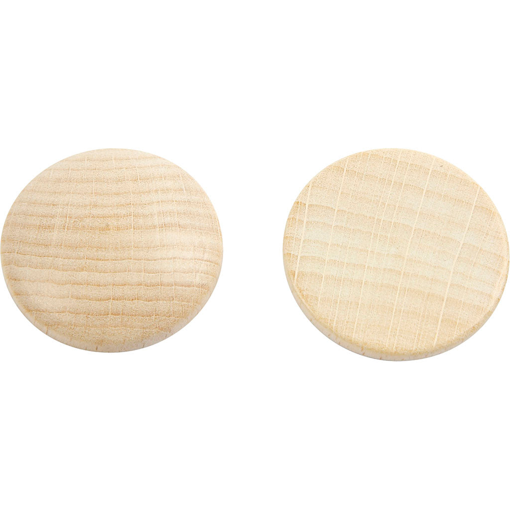 Botones de madera Creativ company, d 30 mm, espesor 6 mm, 150 piezas 1 caja