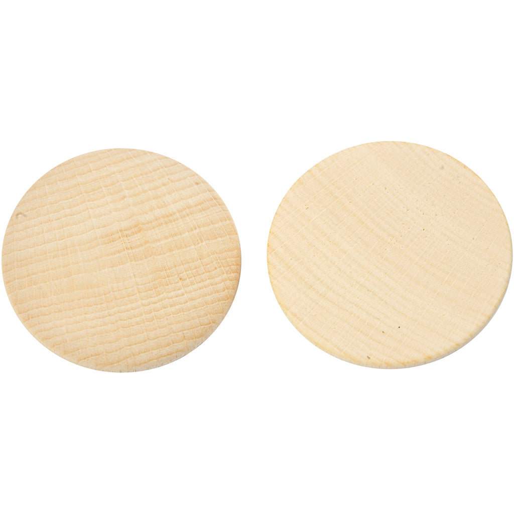 Botones de madera Creativ company, d 50 mm, espesor 10 mm, 50 piezas 1 caja