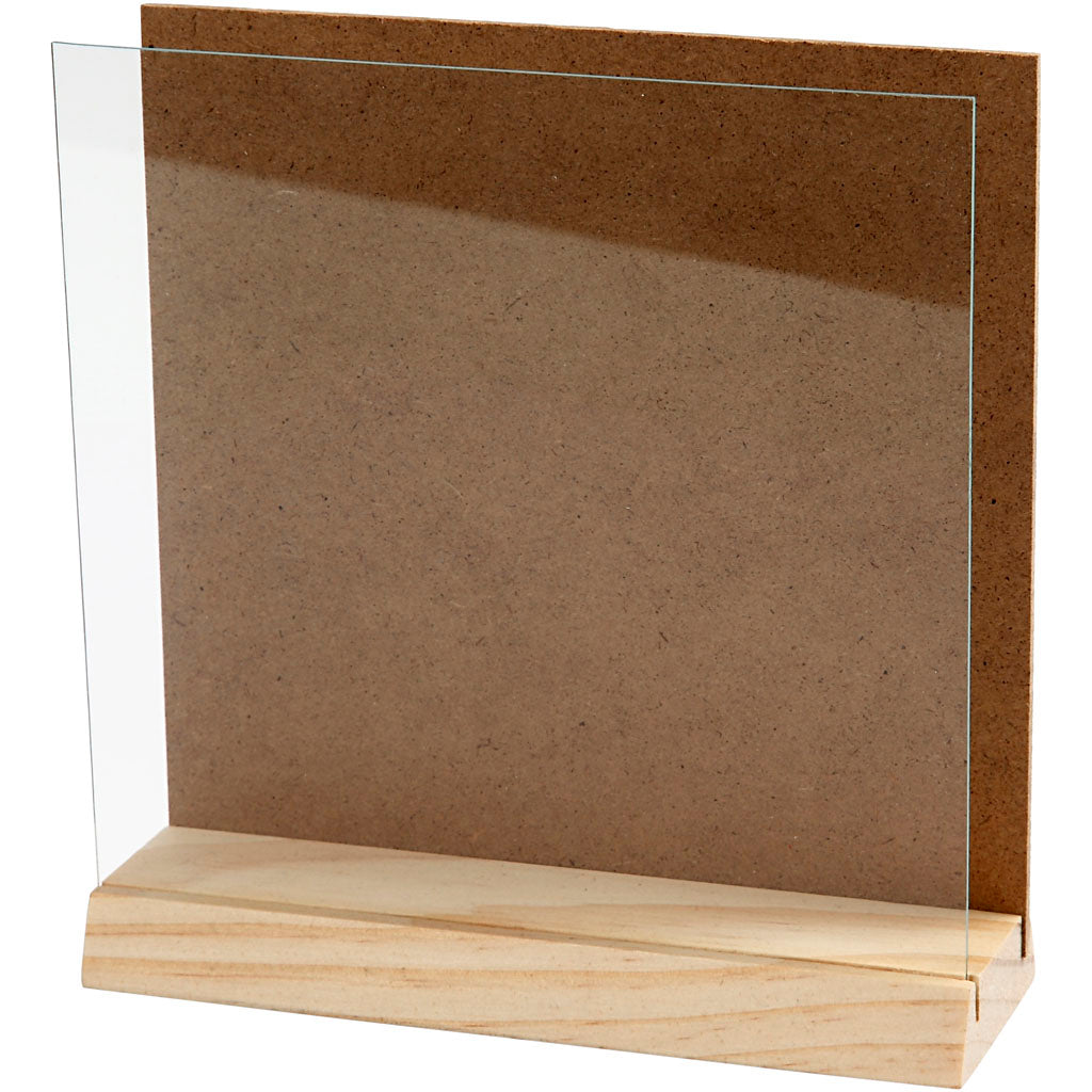 Placa 3D de madera de Creativ Company con vidrio, 15x15 cm