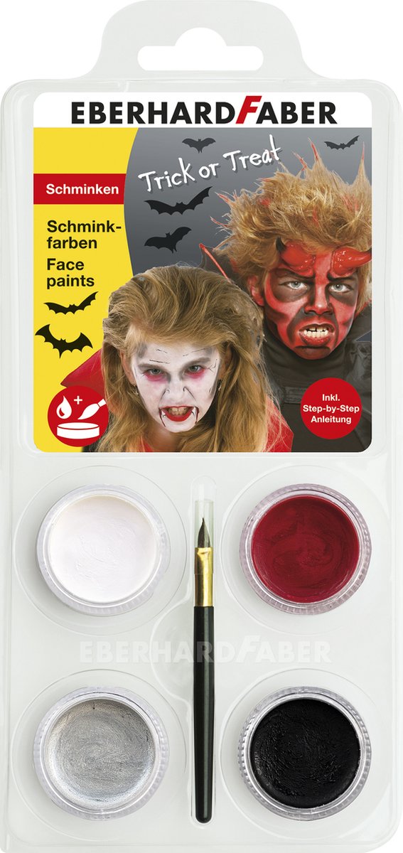 Set truccabimbi Eberhard faber - diavolo dracula - bianco, rosso, argento, nero - ef-579028