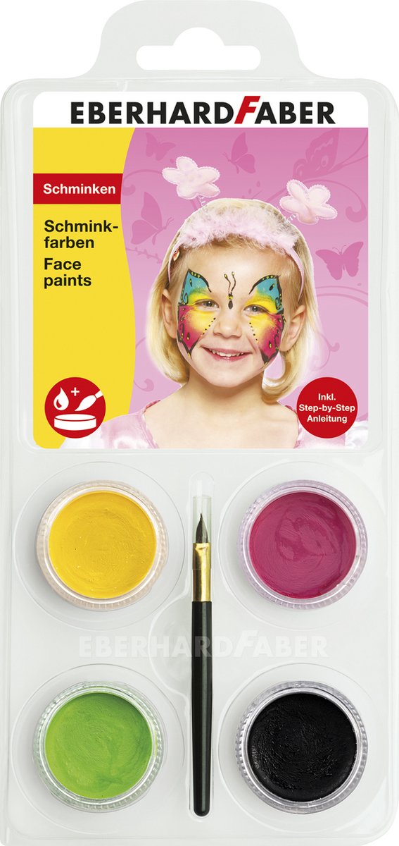 Set truccabimbi Eberhard faber - farfalla - giallo, rosa, verde, nero - ef-579022