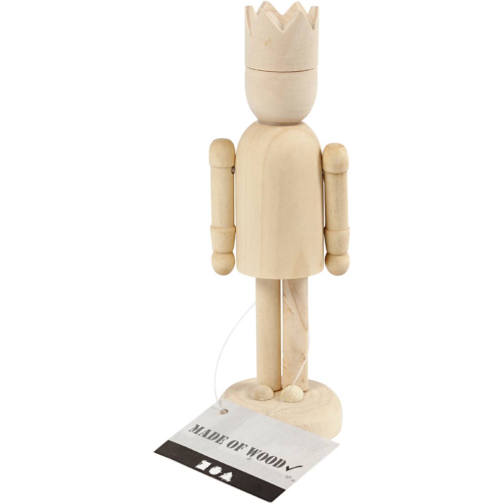 Figura de madera de Creativ Company con corona, 13 cm