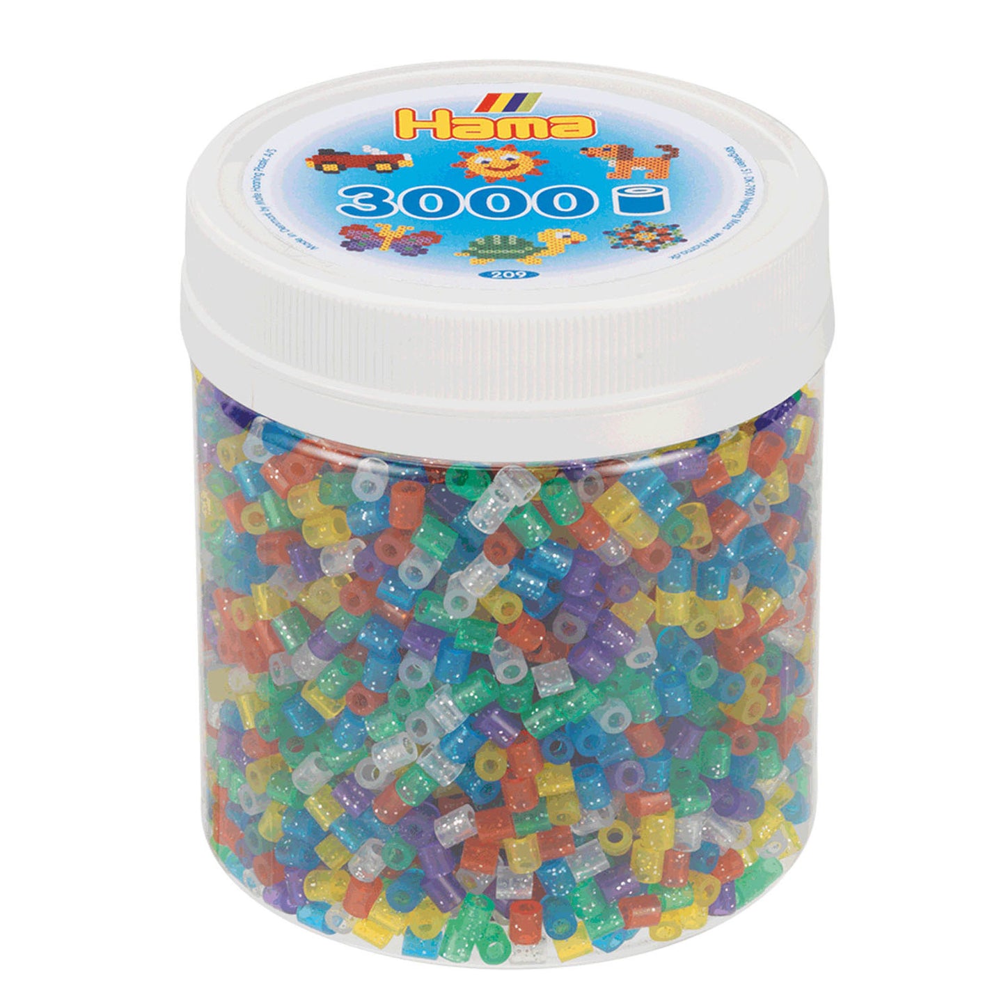 Hama midi strijkkralen in potje - glittermix (54), 3000st.