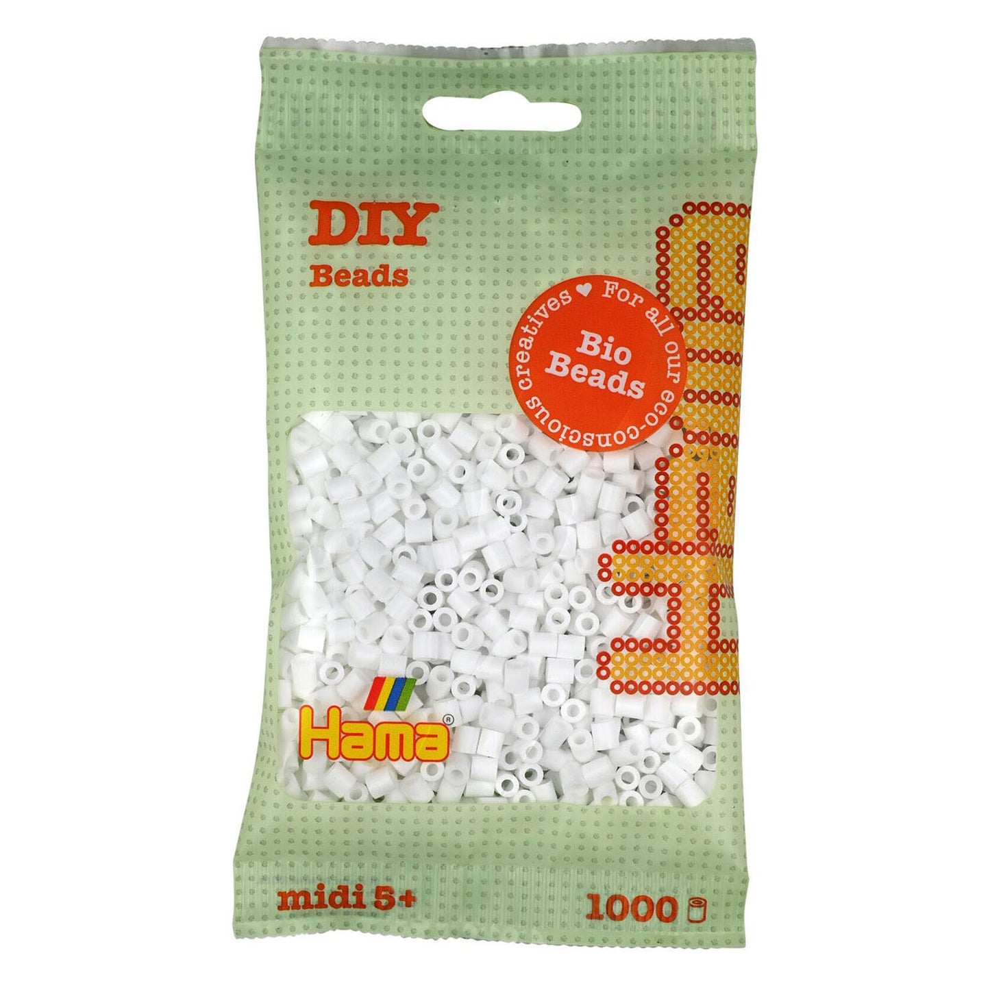 Hama Bio String Beads White (001), 1000st.