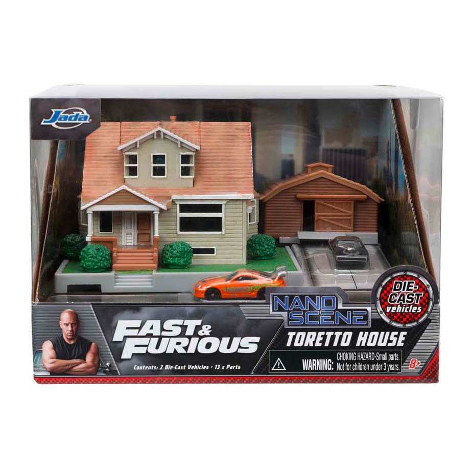 Giocattoli Jada Jada Fast Furious Nano Dom's House Diorama con veicoli