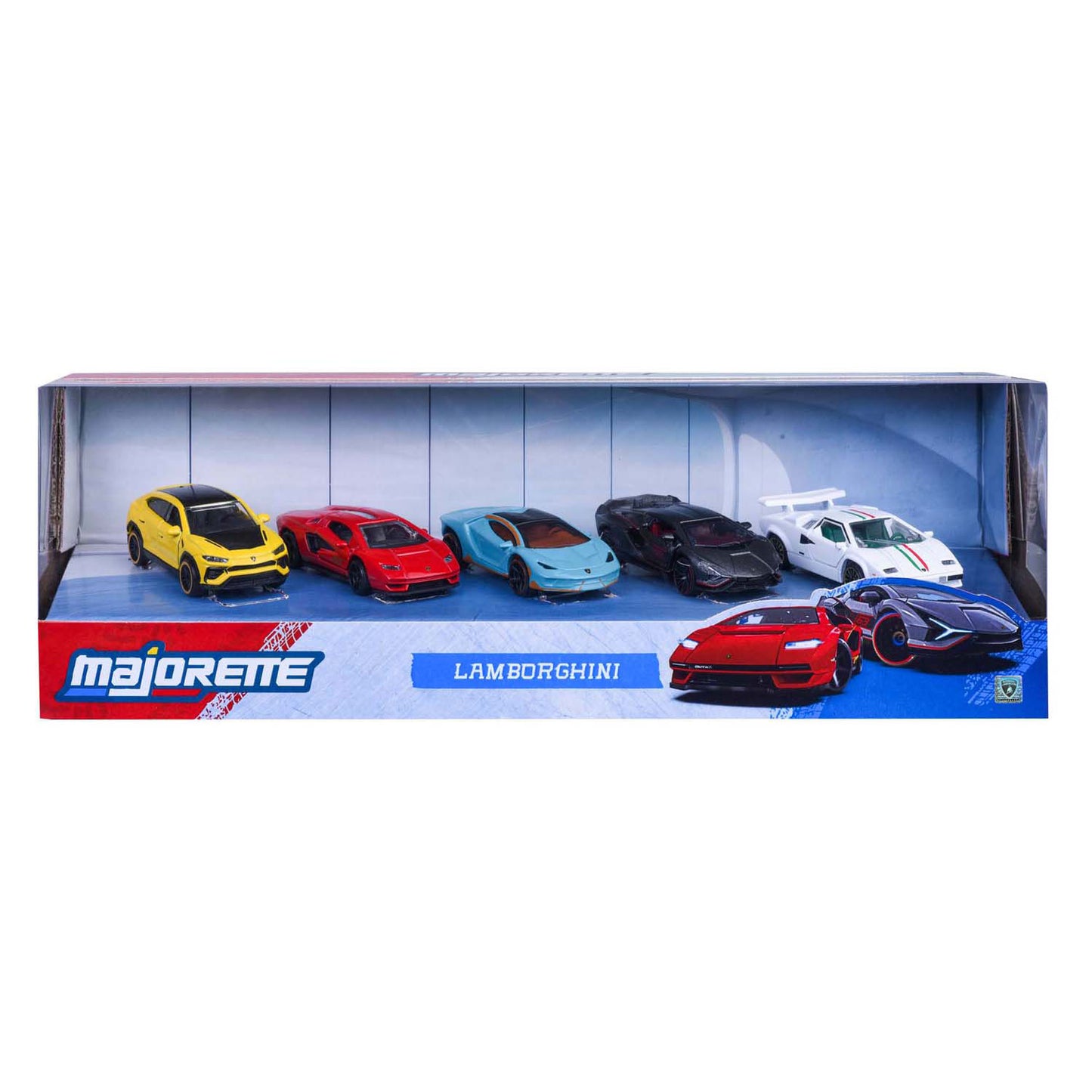 Conjunto lamborghini majorette, 5 piezas.