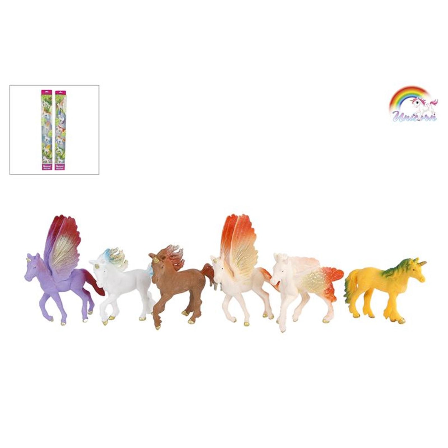 Unicornio 6 figuras de unicornio 9 cm
