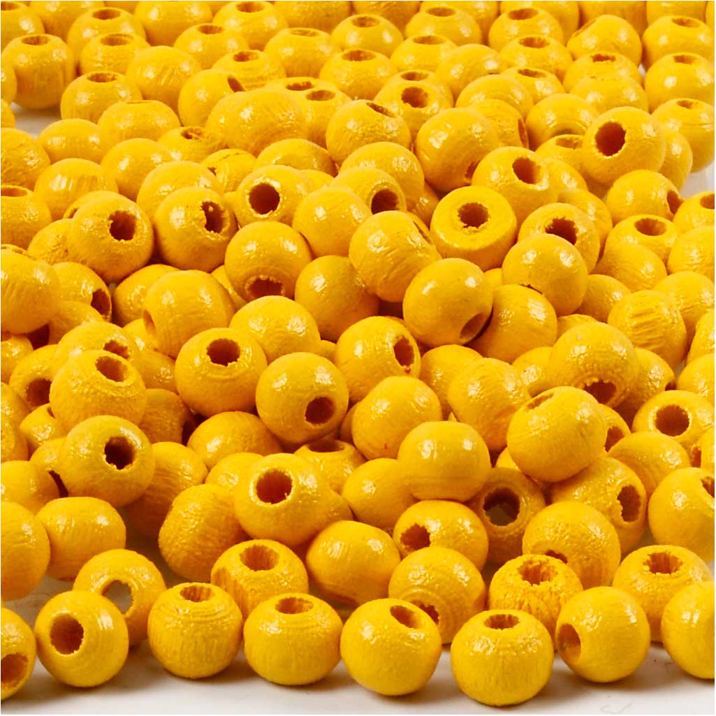 Creative Company Wooden Beads Yellow, 150st.