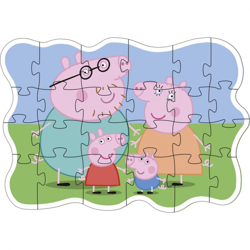 Puzzel peppa pig familie. 24 stukjes. 3+