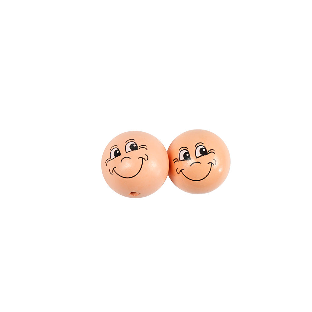 Creativ company bolas de madera con caras, d 30 mm, beige claro, 10 piezas 1 caja