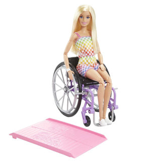 Mattel Fashionistas con una silla de ruedas morada #194