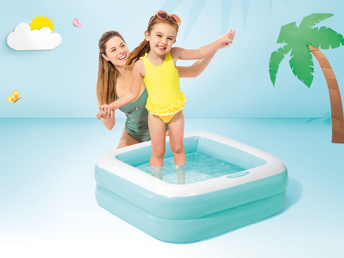 Piscina di nuoto di Intex Square Baby Pink
