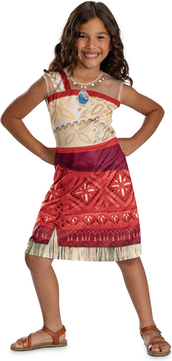 Disguise disney - moana 2, kostuum moana vaiana basic plus jurk, maat m (7-8 jaar)