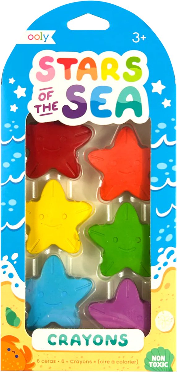 Ooly - Pastelli Stelle del Mare - Pastelli a forma di stella - 6 pezzi
