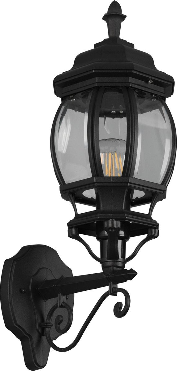 Trio elvo - lampada da parete - nero opaco - escl. 1x e27 4w - illuminazione esterna - ip23