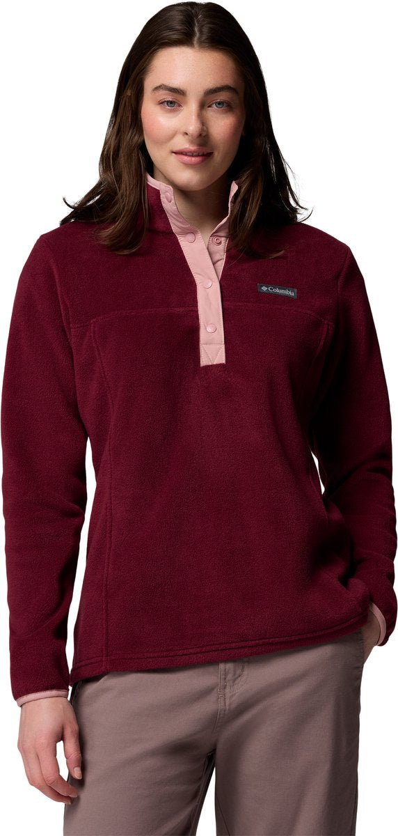 Columbia benton springs™ 1 2 snap pull over ii dames outdoortrui - rich wine, eraser pink