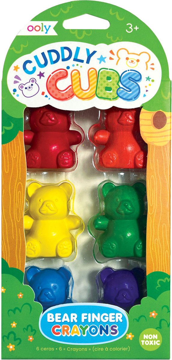 Ooly - cuddly cubs - 6 krijtjes - teddybeer vorm