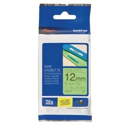 Nastro per etichette brother tzec31 nero, giallo 12mmx8m