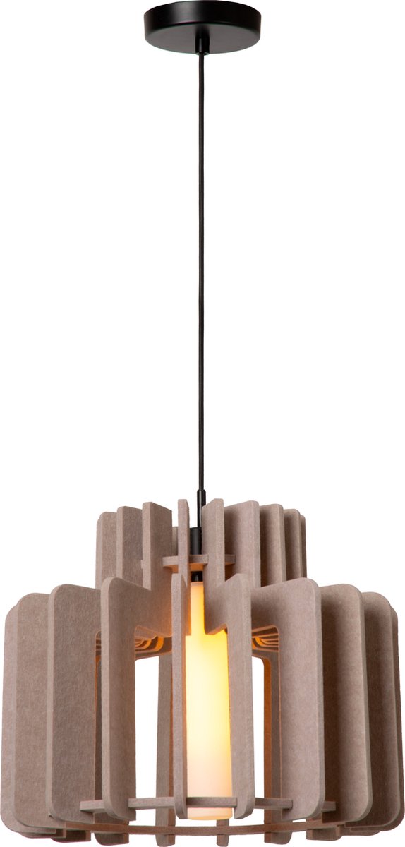 Lucide rollo - hanglamp - 1xe27 - taupe - japandi