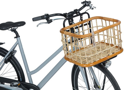 Basil Green Life - cestino per biciclette Rattan - Large - First - Natural Brown