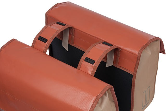 Borsa per biciclette a doppia bicicletta di carico urbano basilico, rosso, impermeabile, 48-53L