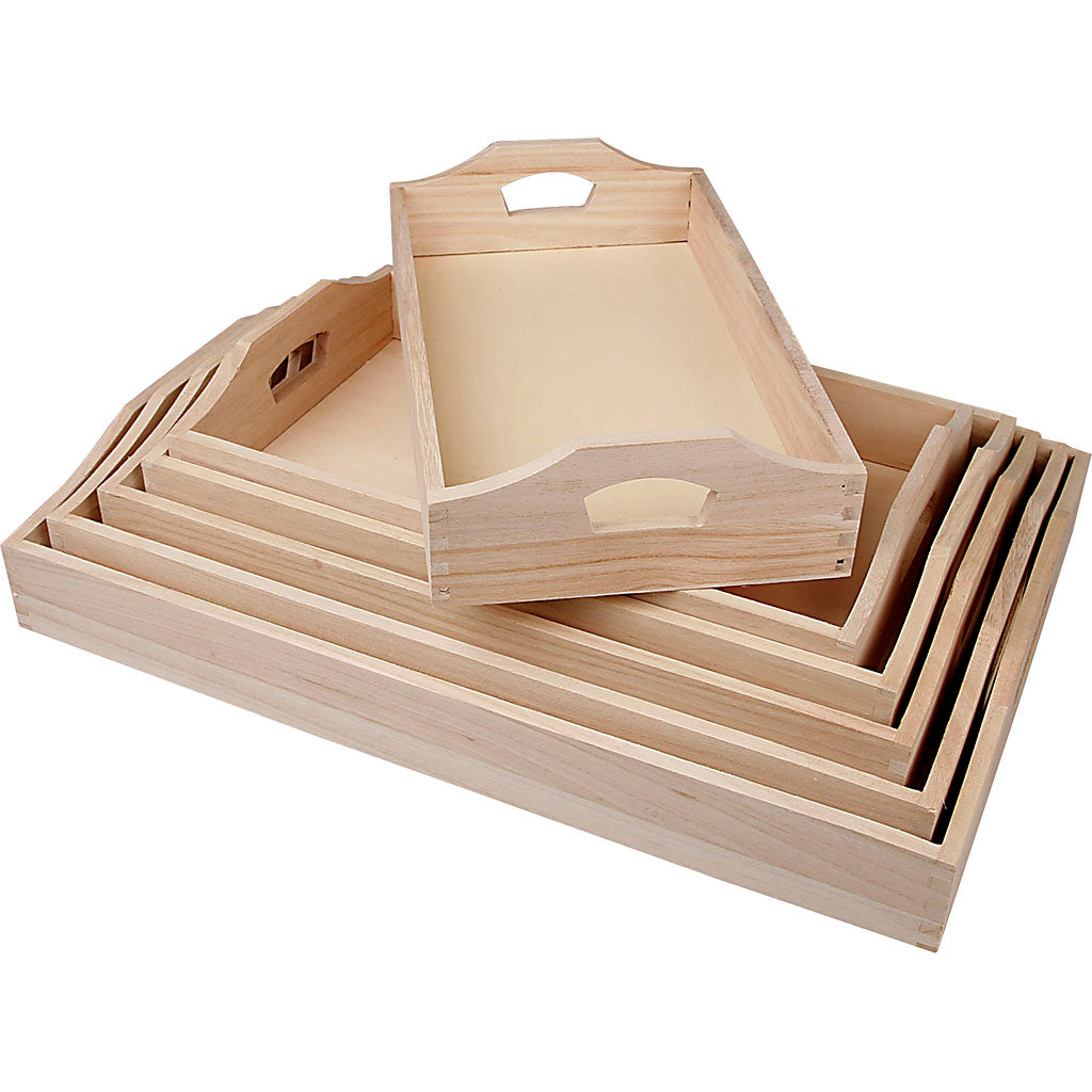 Creativ Company Vays, H: 5 cm, L: 29+32+35+38+41+44 cm, B: 16.5+19+22+25+27+30 cm, 6 pezzo 1 set