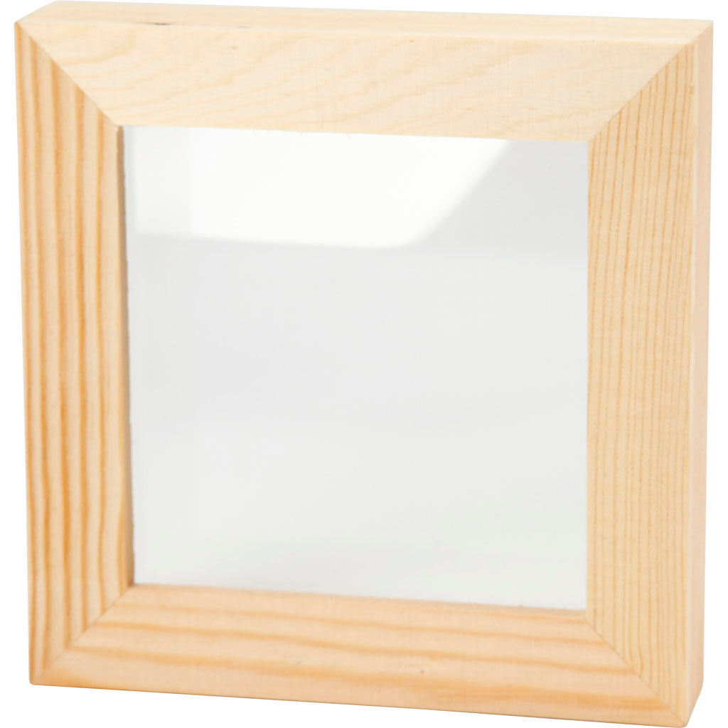 Creativ company cornice 3D con vetro, diam: 2,5 cm, misura 12,3x12,3 cm, 1 pezzo
