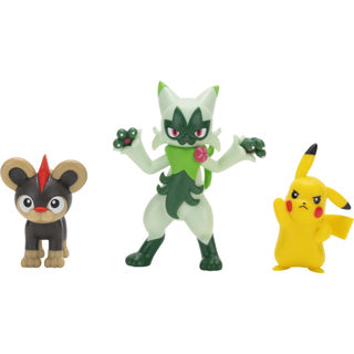 Figuras de batalla Pokémon paquete de 3 litleo pikachu #5 y floragato