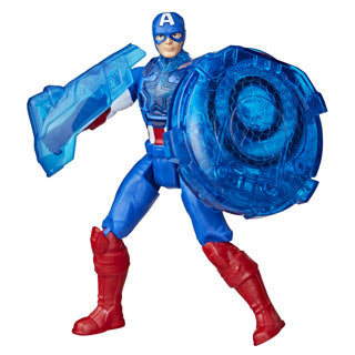 Figura Marvel Avengers da 10 cm Capitan America con scudo e moto
