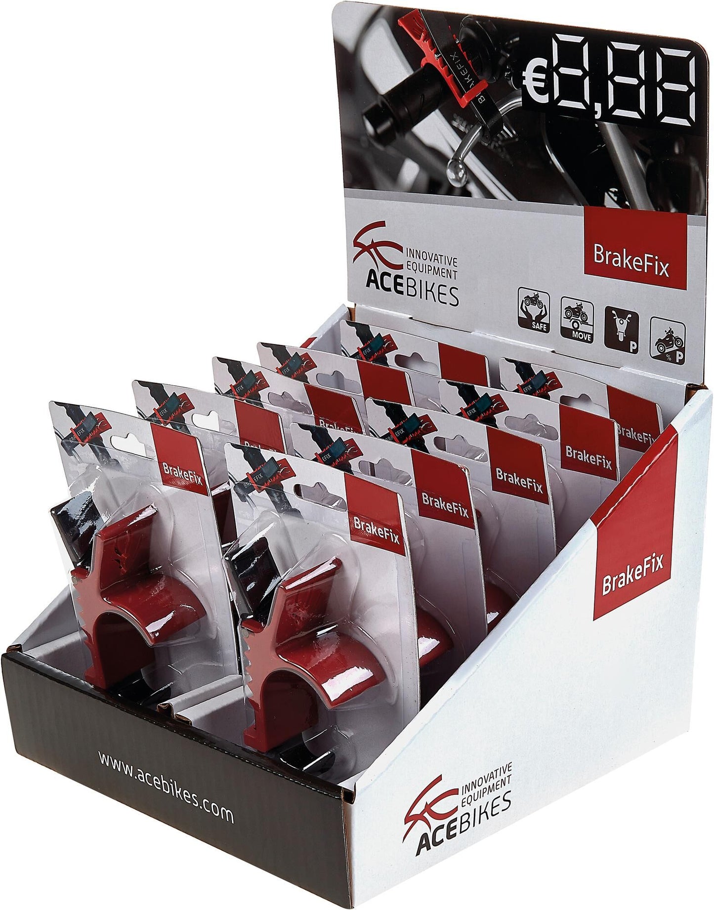 Acebikes ace bicicletas transporte seguridad frenofix seguro para el transporte. pantalla del contador de reparación de frenos