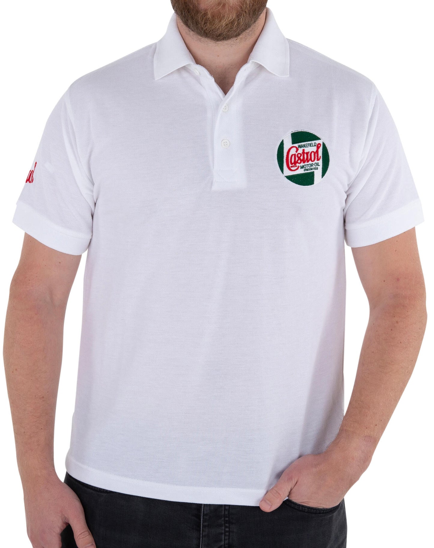 Castrol Classic Polo Shirt Shirt Classic White Gr. L 50