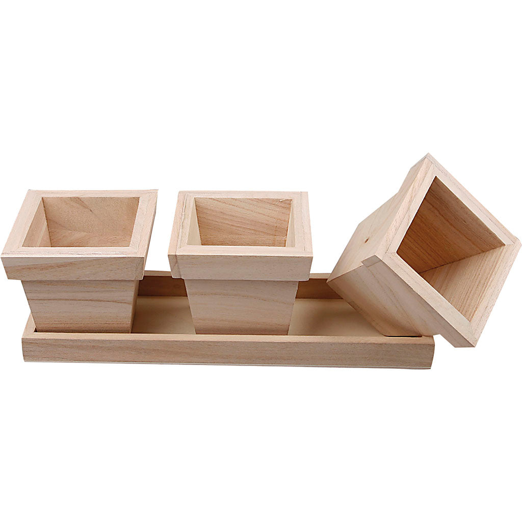 Juego de macetas Creativ Company, dimensiones 27x9x9 cm, 1 juego
