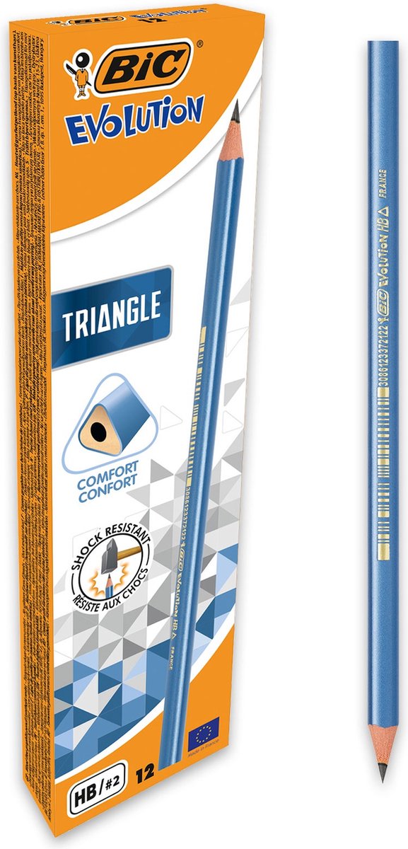Matite Bic Evolution Triangle - matite hb a forma di triangolo - scatola da 12 pezzi