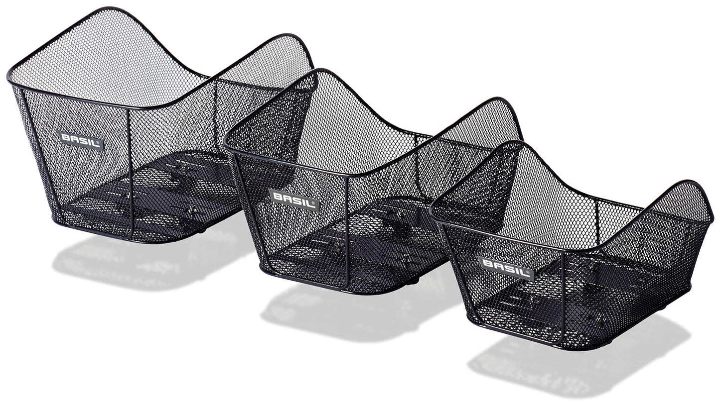 Icono de albahaca S - canasta de bicicleta - en la parte posterior - negro