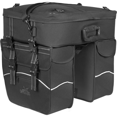 Greenlands Double Bicycle Borse Touring 600D Polyester 25 litri 35 x 47 x 15 cm Nero con riflesso
