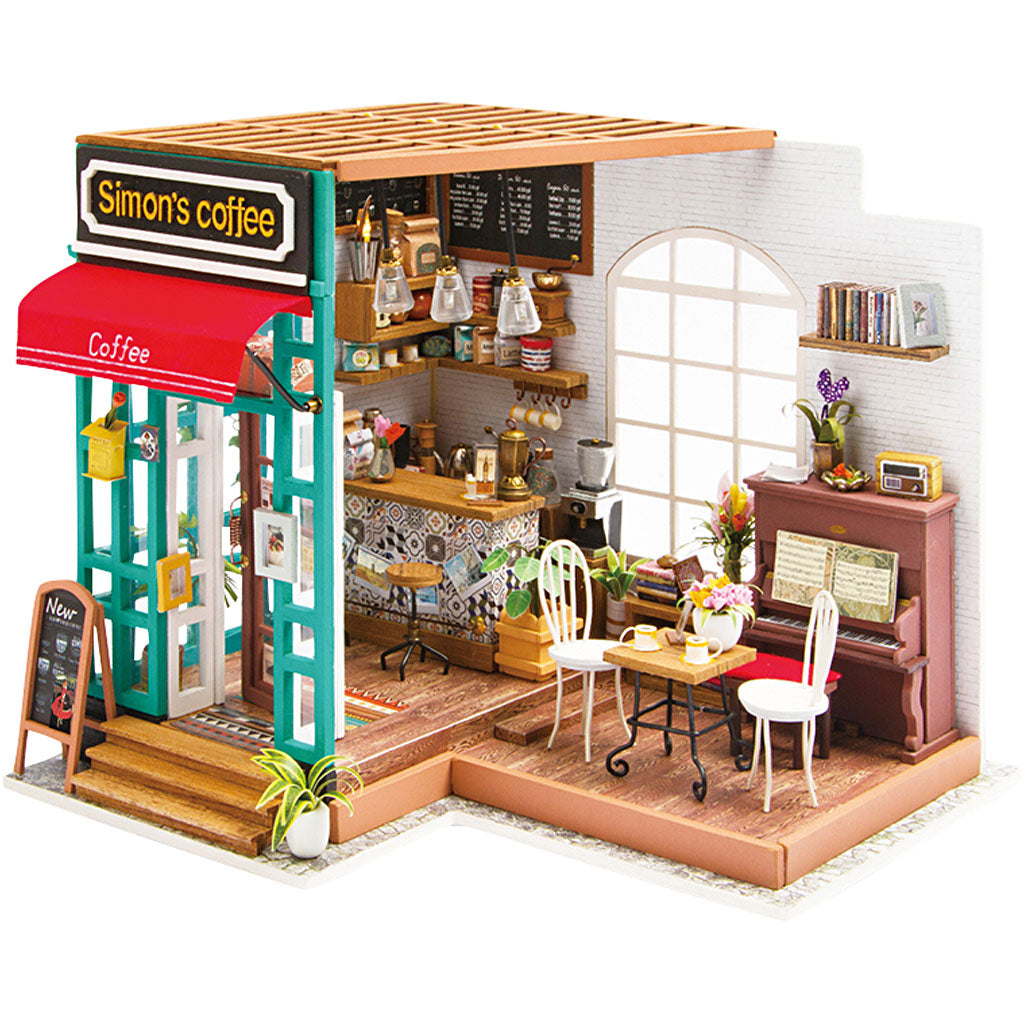 Stanza in miniatura fai da te della Creativ Company, angolo caffè, h: 19 cm, l: 22,6 cm, l: 19,4 cm, 1 pezzo