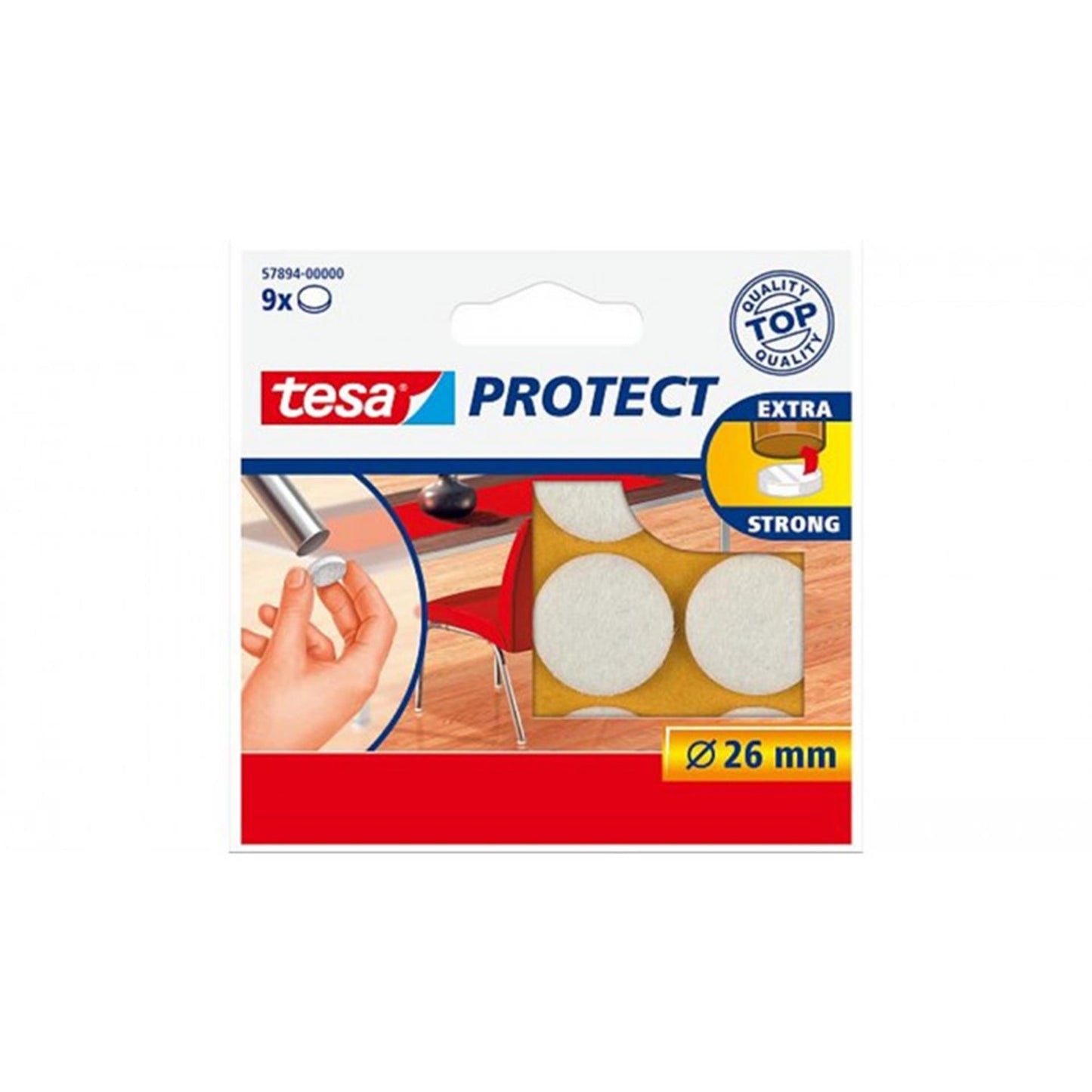 Tesa feltro protettivo bianco ø26mm 9 pz