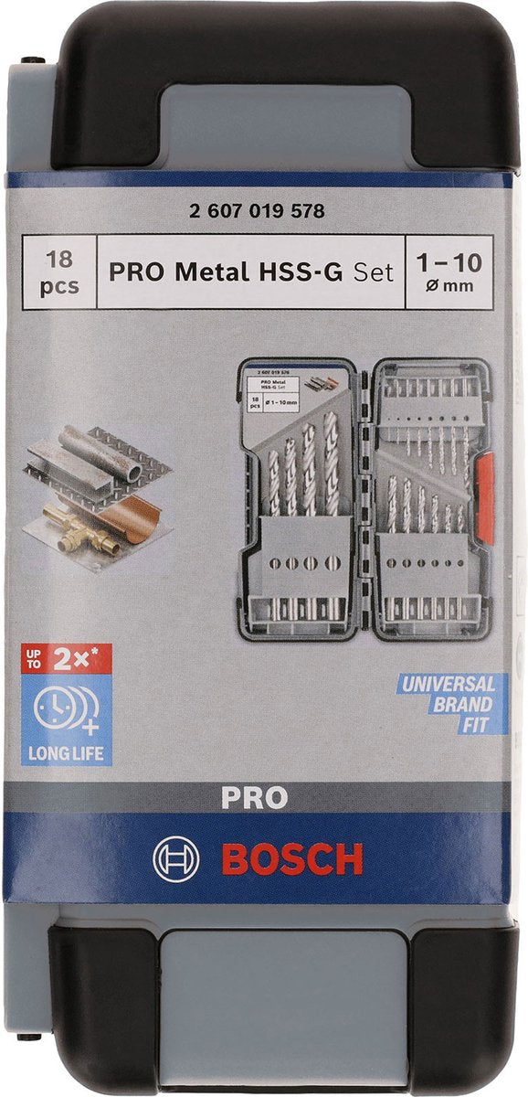 Scatola trapano Bosch hss-g 18 pezzi diametro 1-10mm (prezzo per pezzo)